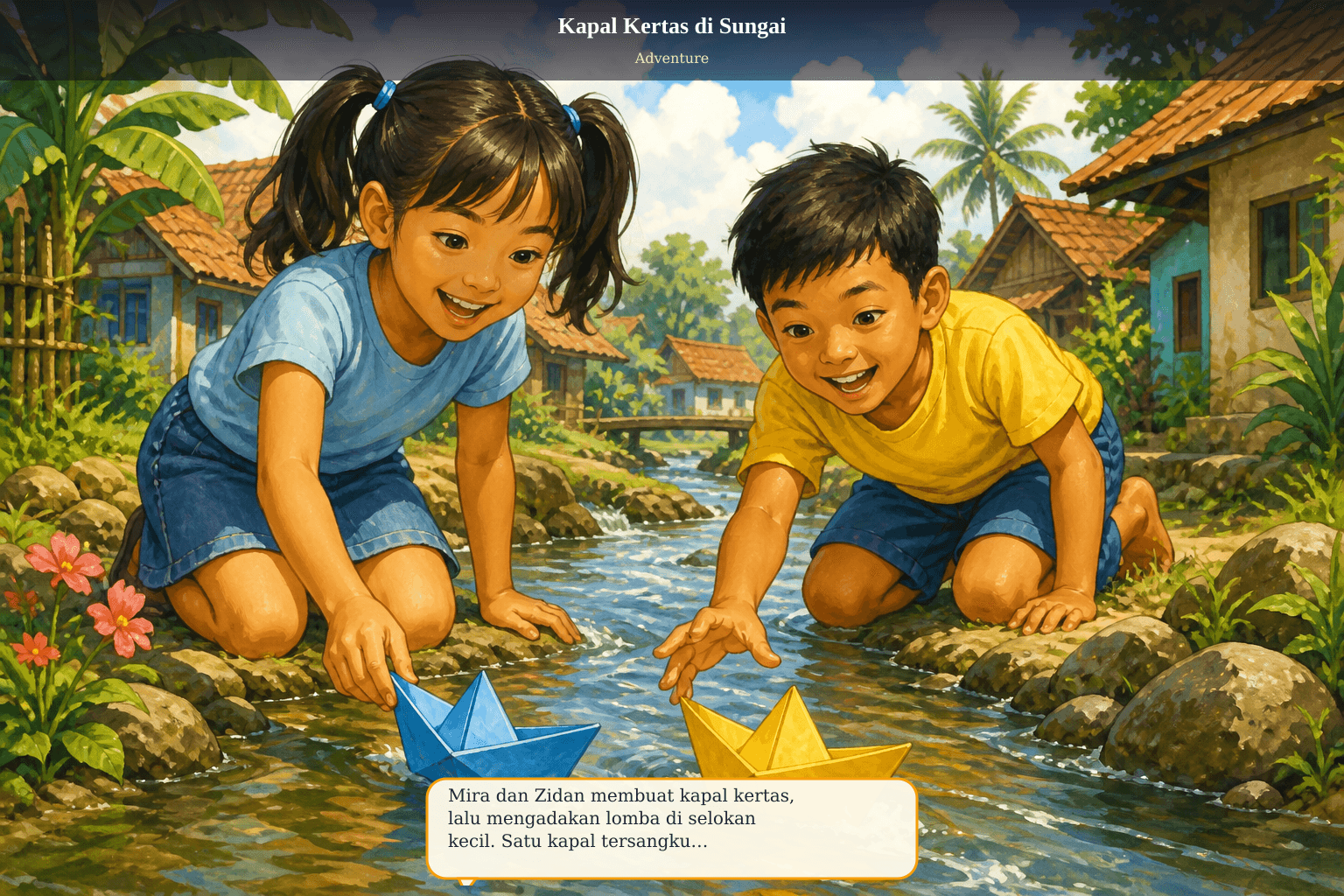 Kapal Kertas di Sungai